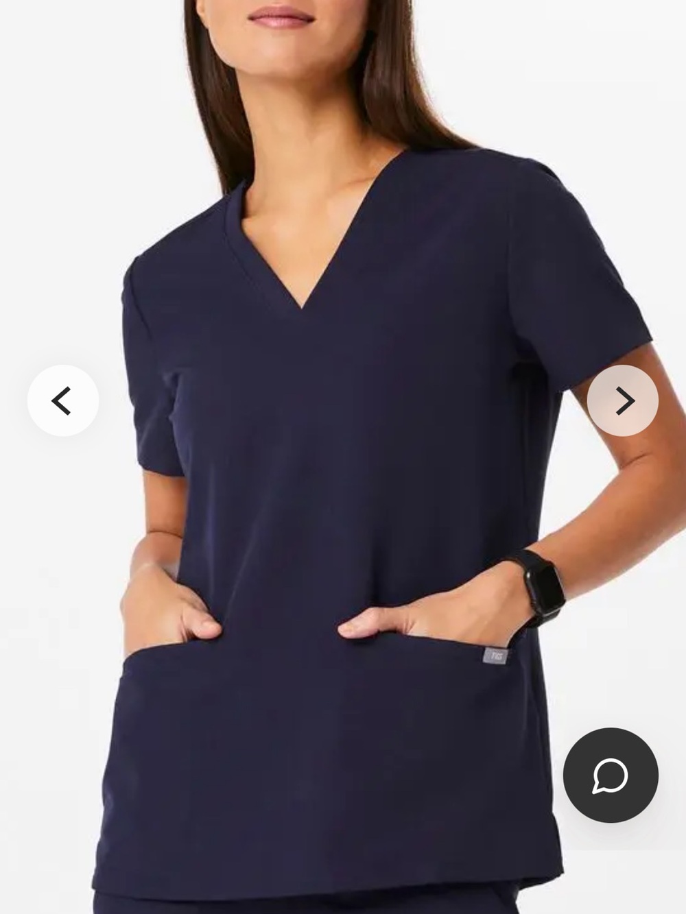 FIGS Women’s Casma Scrub Top in Navy Size XXS
